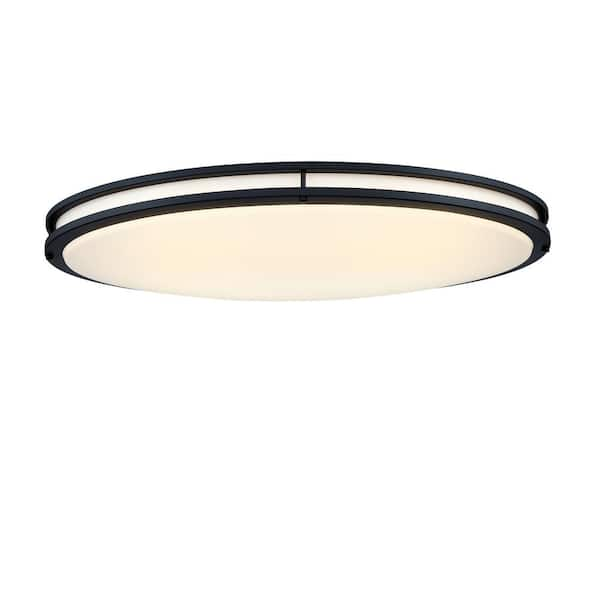 FIX 33 in. Matte Black Selectable LED 3000K, 4000K, 5000K Flush Mount Ceiling Light