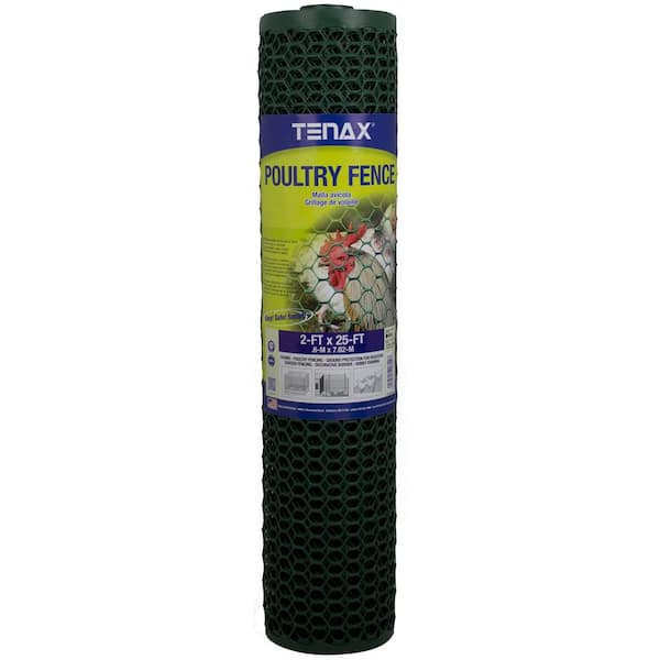 Tenax 2 ft. x 25 ft. Green Poultry Hex Fence