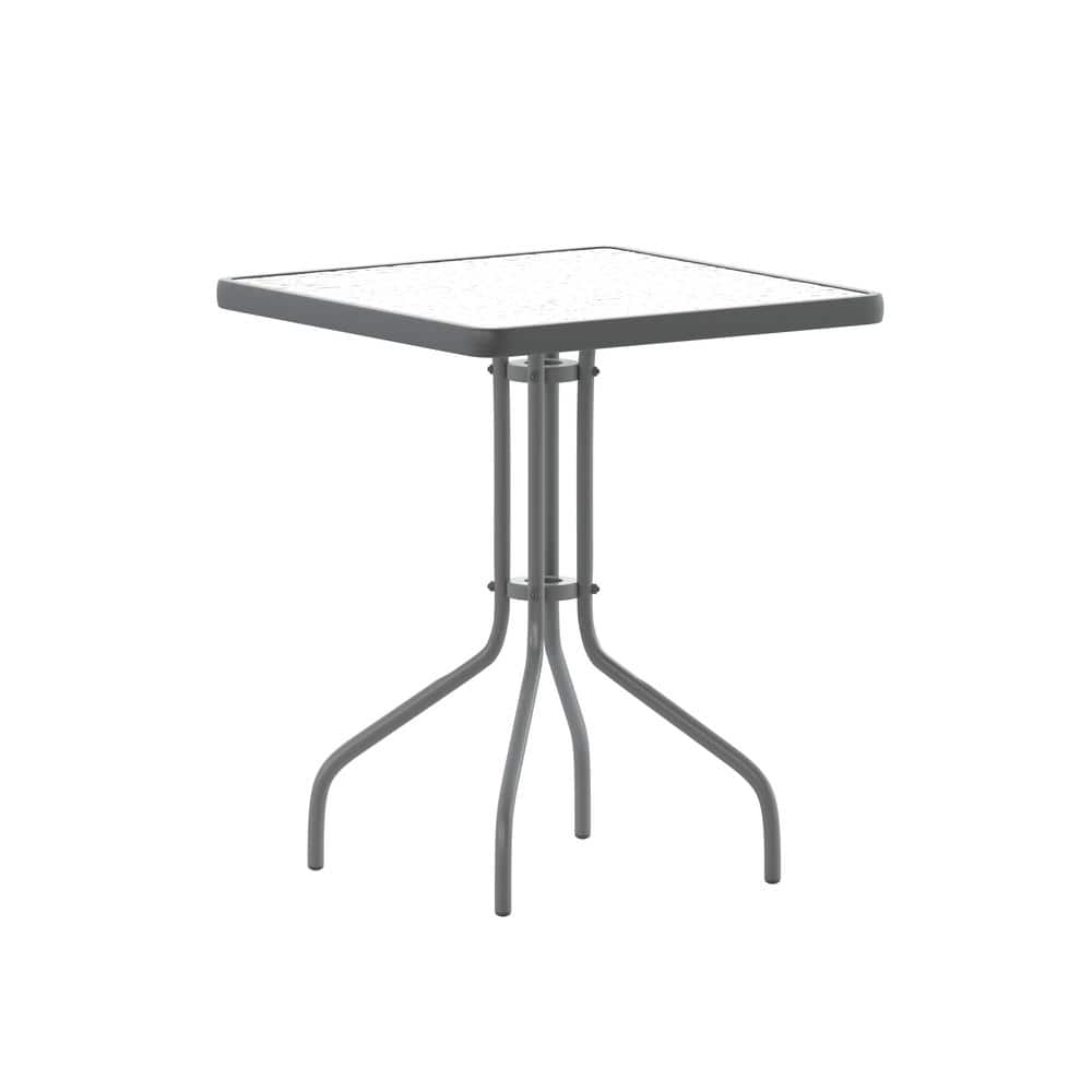 Carnegy Avenue Silver Square Steel Outdoor Side Table CGATLH520750CL