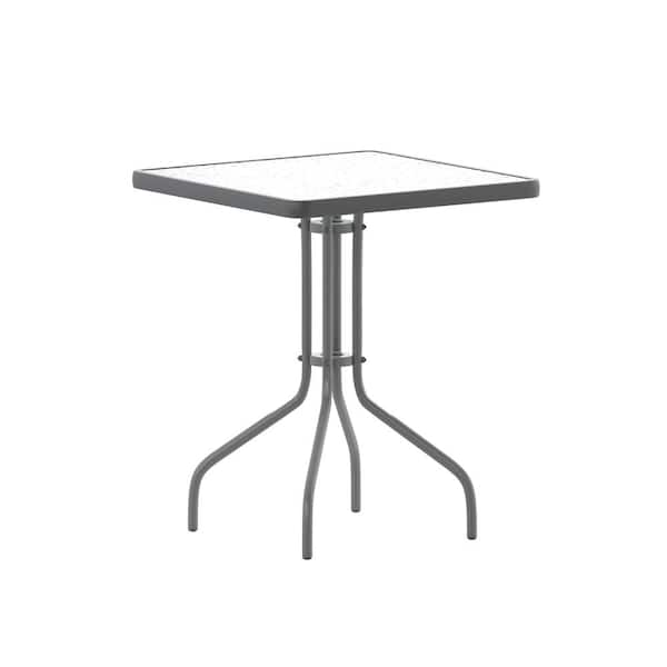Carnegy Avenue Silver Square Steel Outdoor Side Table