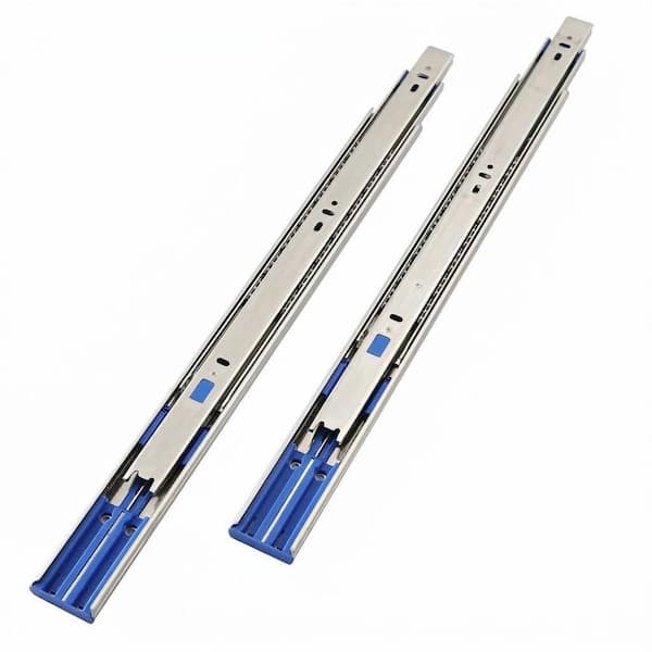22 in. Zinc-Plated Cold Rolled Steel Side Mount Soft-Close Heavy Duty Full Extension Drawer Slides 10 Pairs