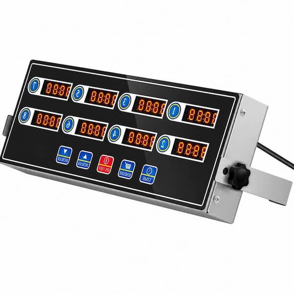 1 Pack 8-Channel Digital Kitchen Timer for Cooking, Commercial Cooking Timer with Loud Alarm for Restaurants, Baking