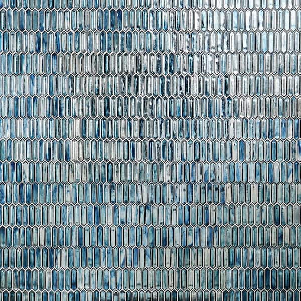 Ivy Hill Tile Fargin Ocean Rain Elongated Hexagon 12 in. x 10 in. x 7mm Polished Glass Mosaic Tile (0.82 sq. ft.)