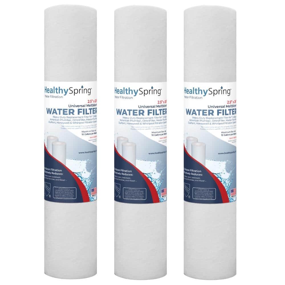 Universal Water Filter Replacement Cartridge Melt Blown 1-micron 2.5 x 20 3-Pack price history on PriceWatchPro