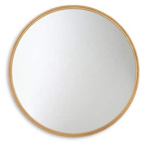 Brocky 31 in. W x 31 in. H Round Metal Goldtone Framed Accent Mirror