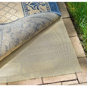Cream 10 ft. x 14 ft. Outdoor Non-Slip Grip Dual Surface 2 in. Thickness Rug Pad