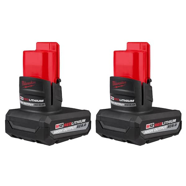 M12 12-Volt Lithium-Ion XC High Output 5 Ah Battery (2-Pack)
