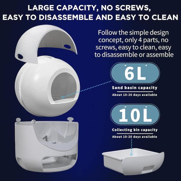 Heifriday Self Cleaning Litter Box, Large Automatic Cat Litter Box Self