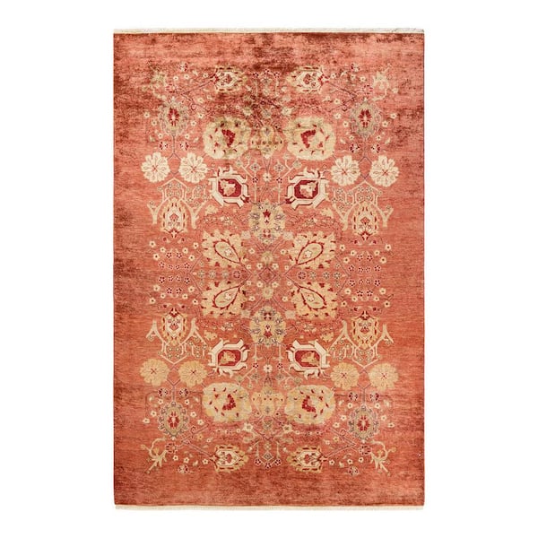 Solo Rugs Eclectic One-of-a-Kind Contemporary Purple 4 ft. 10 in. x 7 ft. 6 in. Oriental Area Rug