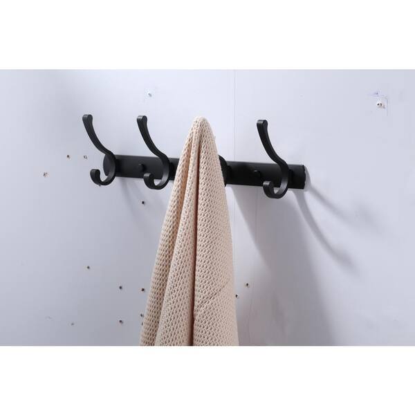 Matte black best sale towel hook rack