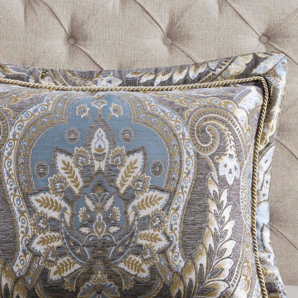 Julius Queen Taupe and Blue Microfiber Comforter Set