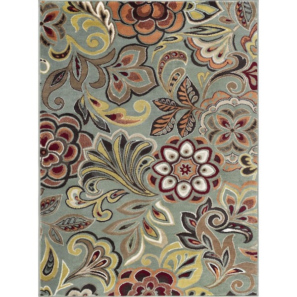 Deco Abstract Seafoam 8 ft. x 10 ft. Indoor Area Rug