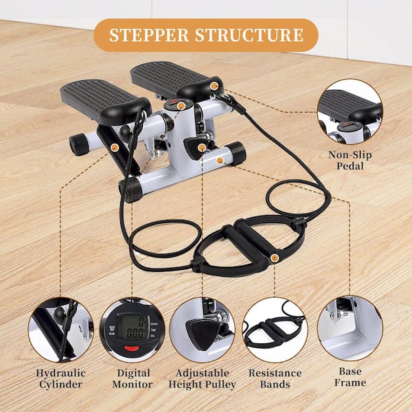 cuidadosamente Coca Doméstico Amucolo Mini Stepper with Resistance Band, Stair Stepping Fitness Exercise  Home Workout Equipment for Full Body Workout DHS-CYSO-X12B - The Home Depot