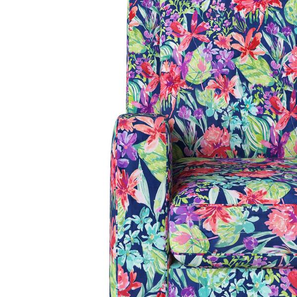 floral print swivel chair