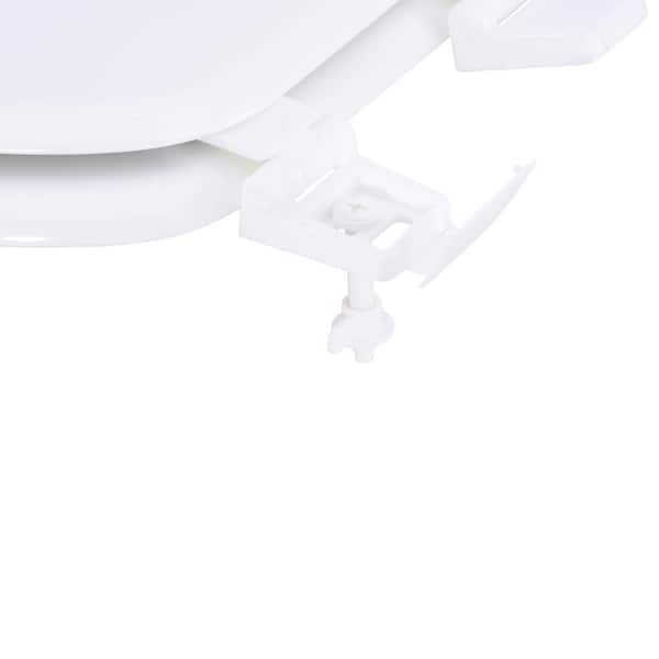 EZ-FLO Round Wood Toilet Seat with Lid in White 65905 - The Home Depot