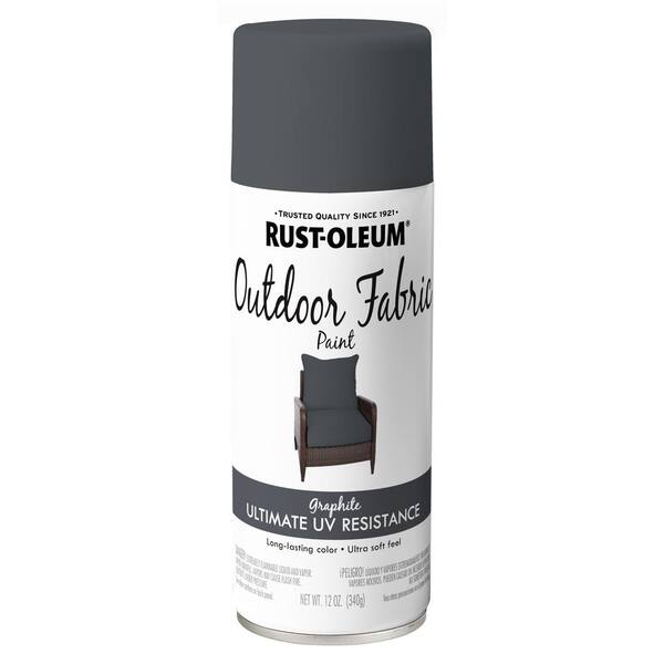 Rust-Oleum 12 oz. Graphite Outdoor Fabric Spray Paint (6 Pack), Grey