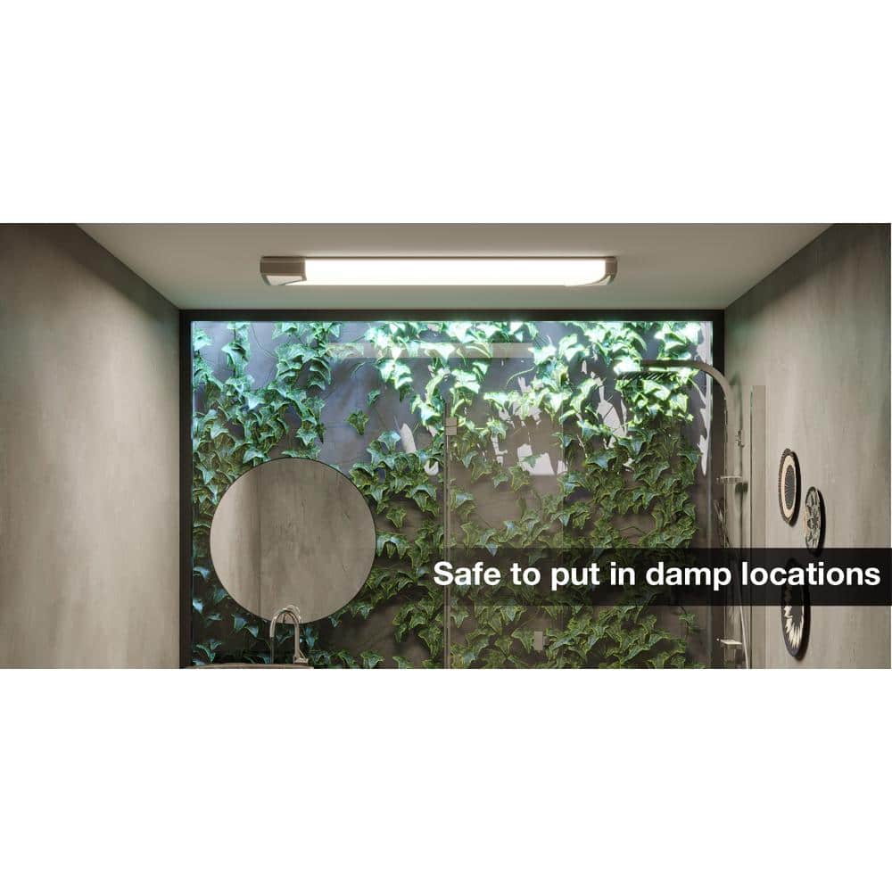 Mesha 48" Matte Black LED Flush Mount Ceiling Light