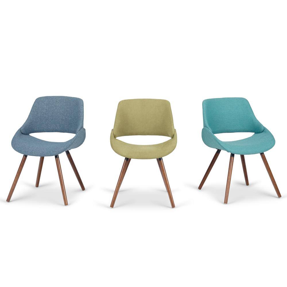 Turquoise Blue Upholstered Bentwood Side Chair in Mid Century Style