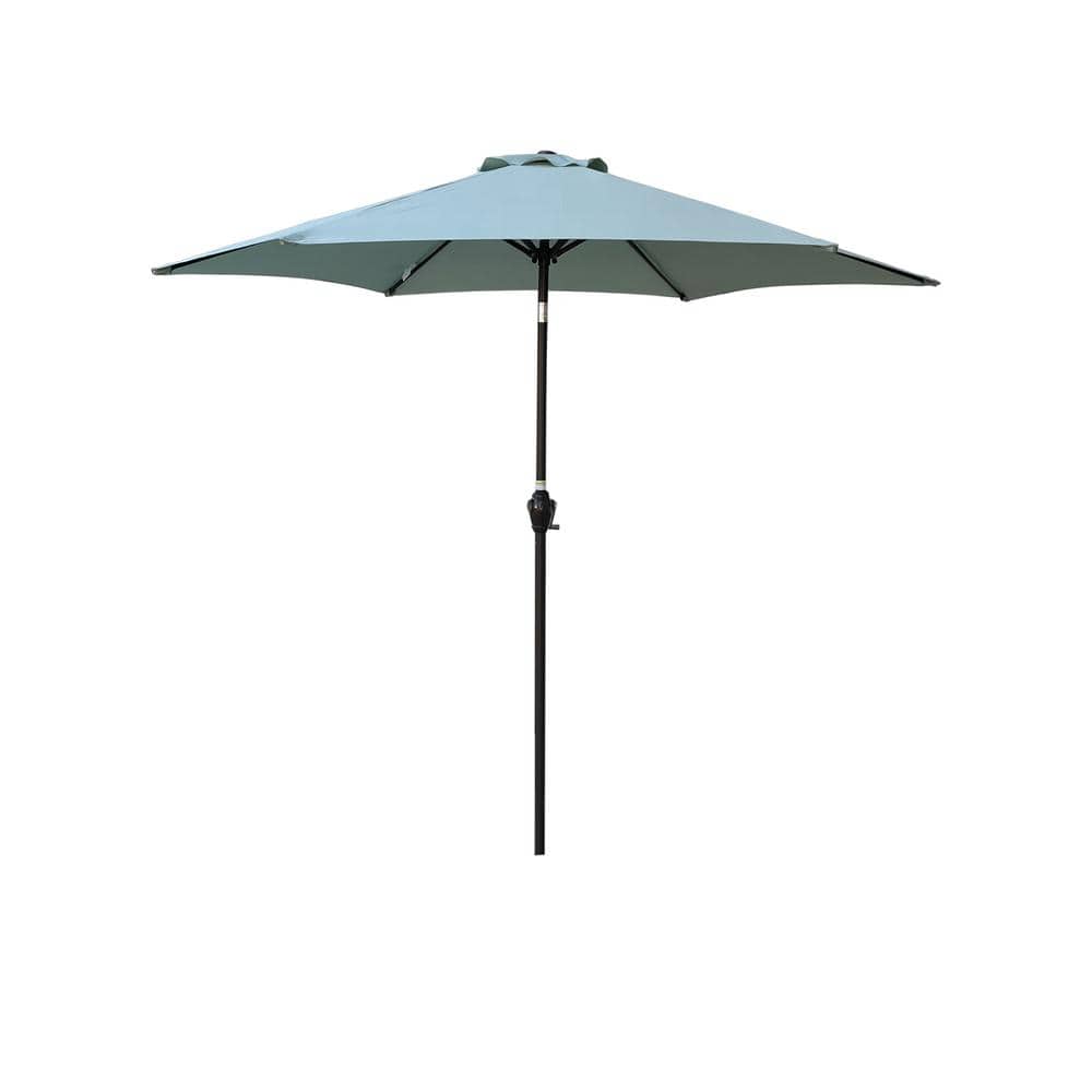 9 ft. Outdoor Market Metal Patio Umbrella in Green with Push Button Tilt an
