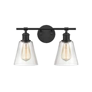 Titan Lighting Angus 17.5 in W 2-Light Matte Black Vanity Light HD ...