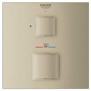 Grohtherm Cube Single Function 2-Handle Trim Kit in Brushed Nickel (Valve Not Included)