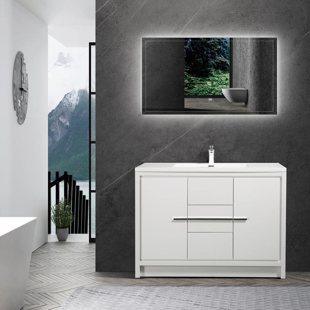 48 in. W x 19 in. D x 34 in. H Single Sink Freestanding Bathroom Vanity in 