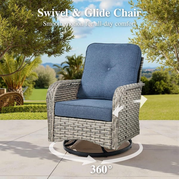 XIZZI Airframe 9 Pieces Wicker Patio Conversation Seating Sofa Set