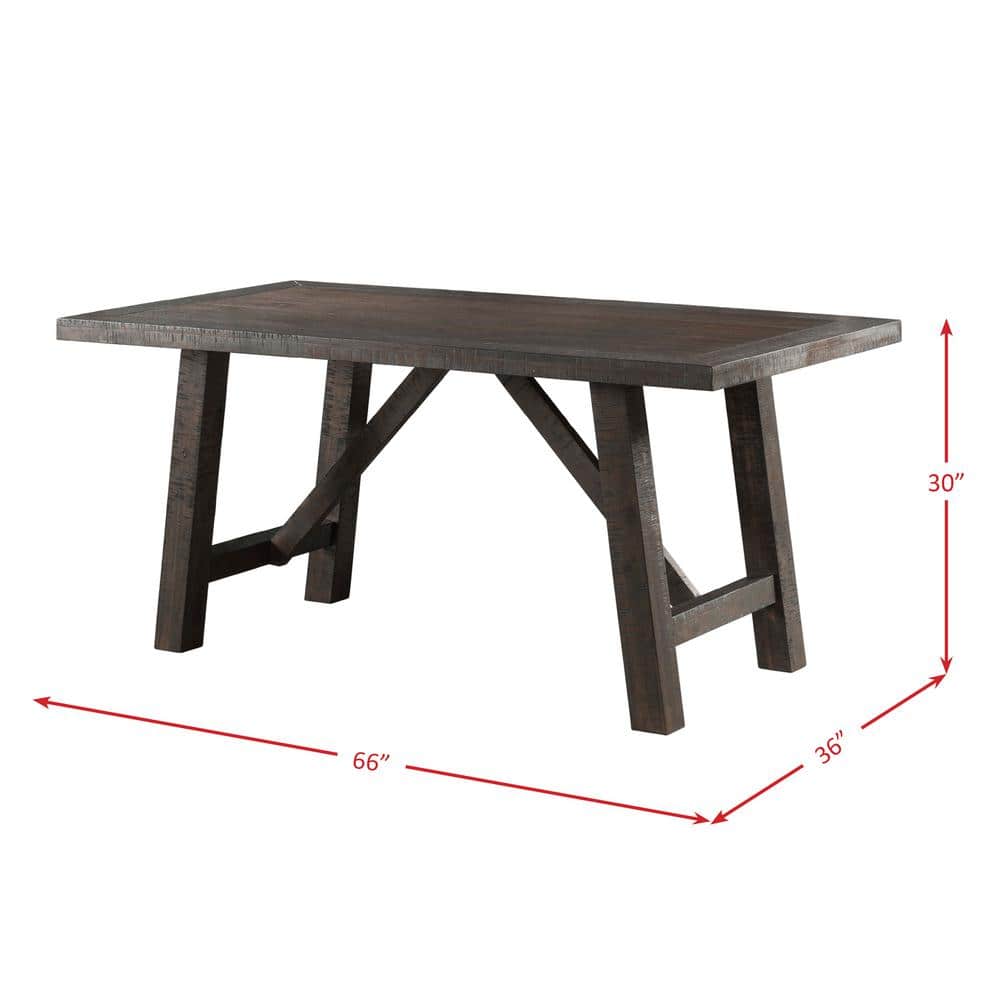 Rustic Gray Oak 7-Piece Dining Set with Lattice Back Chairs