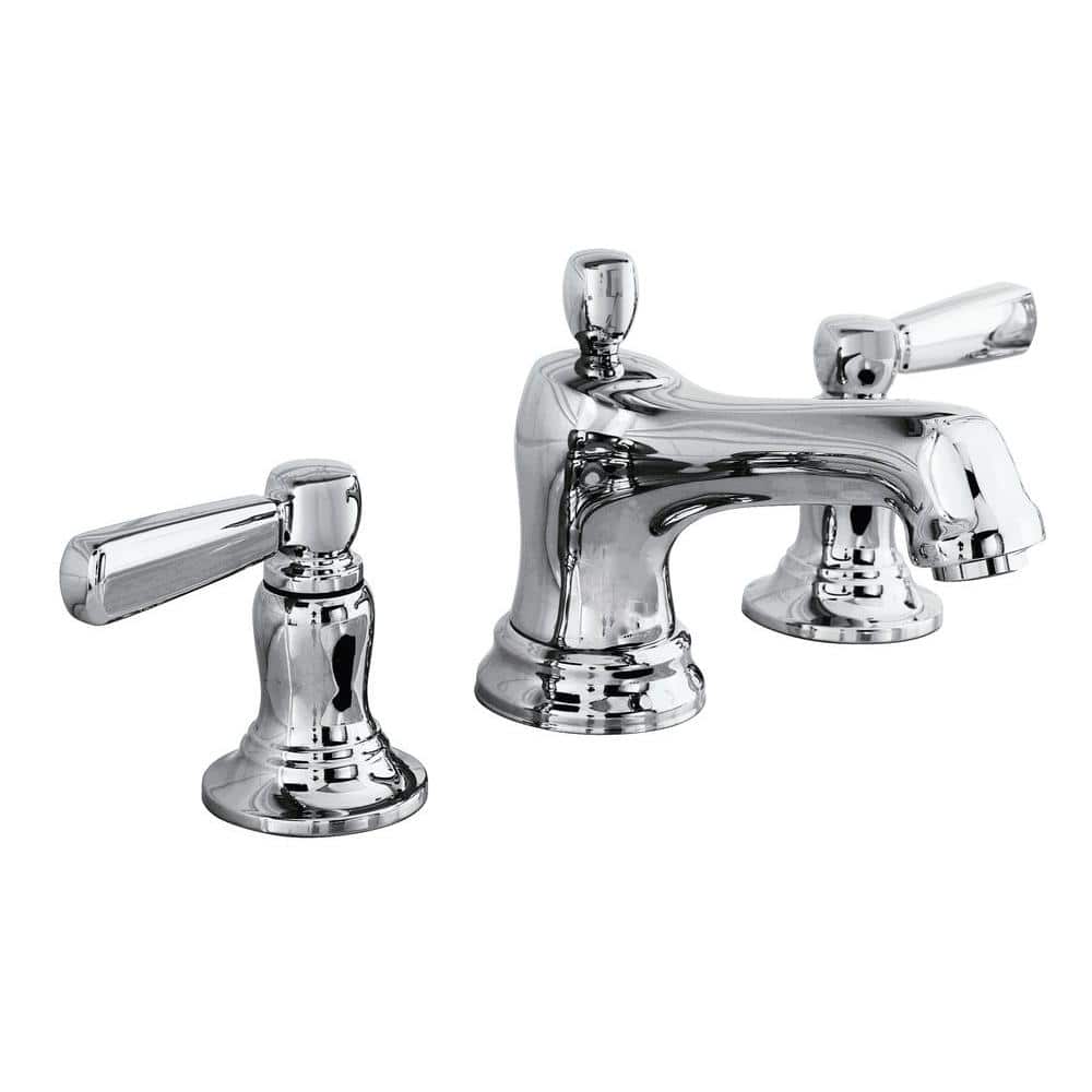 Bancroft Polished Chrome Widespread Bathroom Faucet with Drain