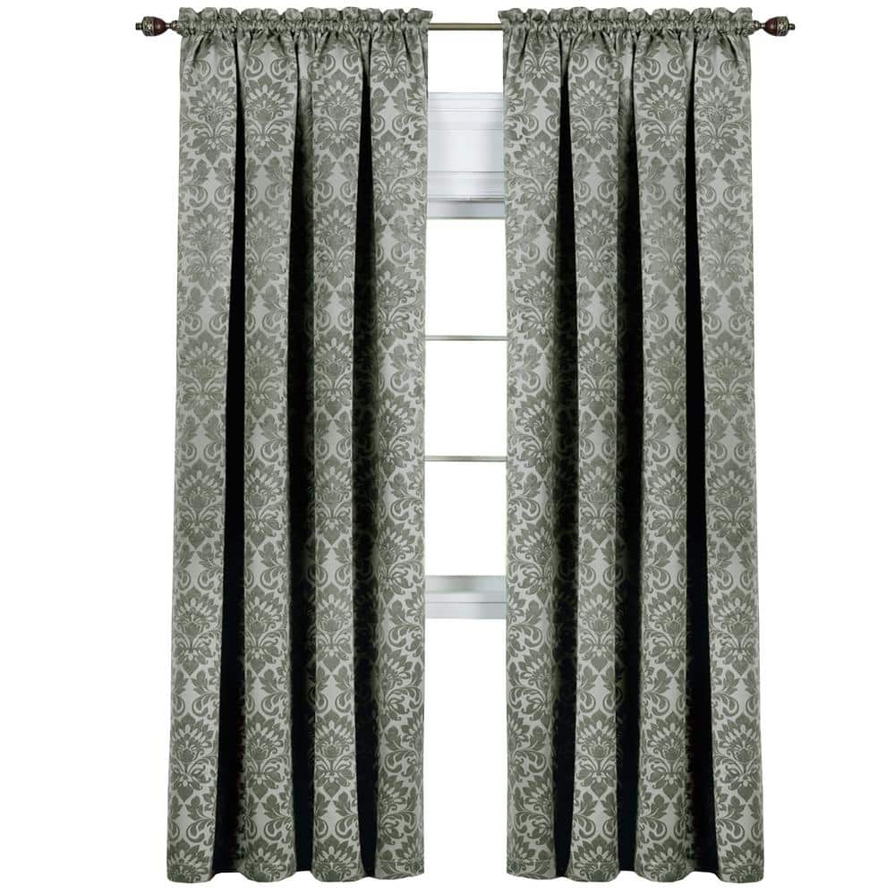 Buy Green Isla Floral Print Pencil Pleat Blackout/Thermal Curtains