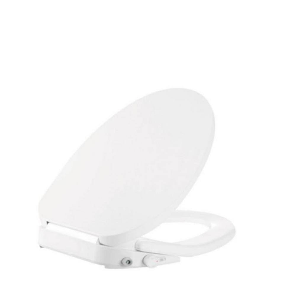 HOROW Non-Electric Bidet Seat for Elongated Toilets with Front and Rear Wash, Adjustable Water Pressure in White