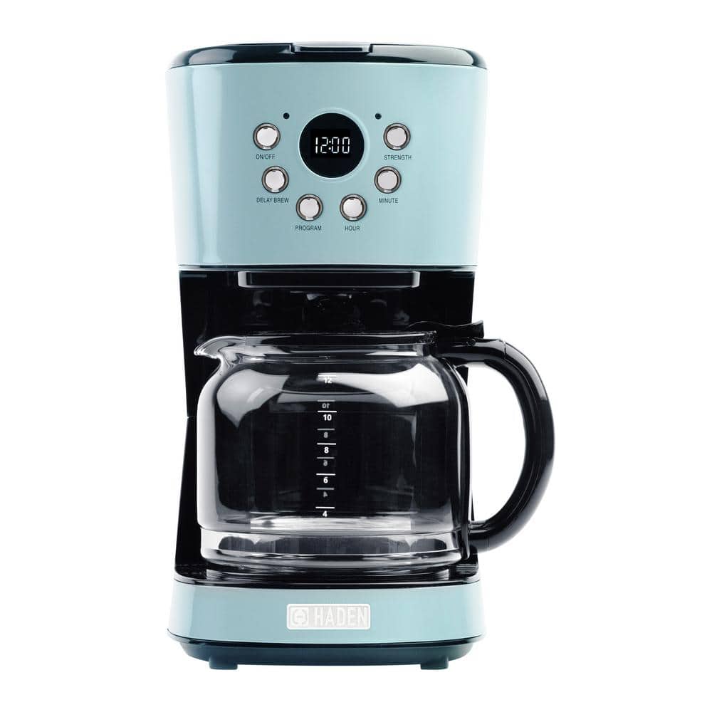 Turquoise Heritage 12-Cup Programmable Drip Coffee Maker with Strength Selector