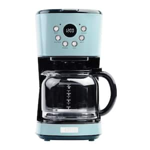 Heritage 12-Cup Turquoise Retro Style Coffee Maker Programmable with Strength Control and Timer