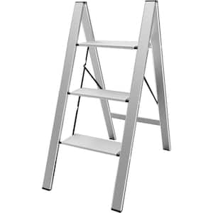 3-Step Aluminum Ultra Slim Folding Utility Step Ladder