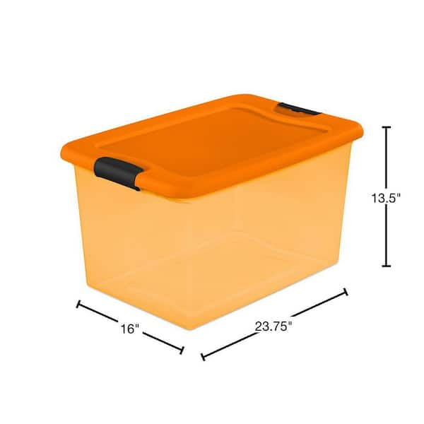 Sterilite Plastic 32 Qt. Latch Box Really Red Tint Set of 6