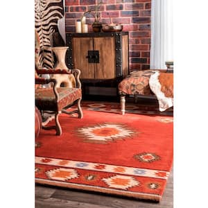 Shyla Abstract Wine 2 ft. x 3 ft. Area Rug