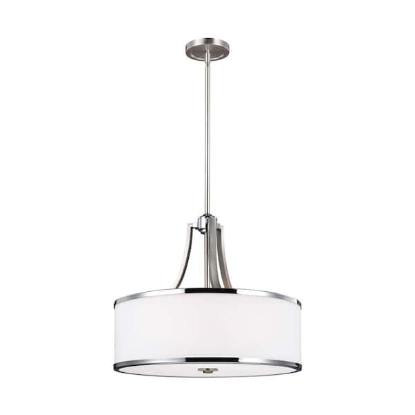 Generation Lighting Prospect Park 4-Light Satin Nickel/Chrome Uplight Pendant