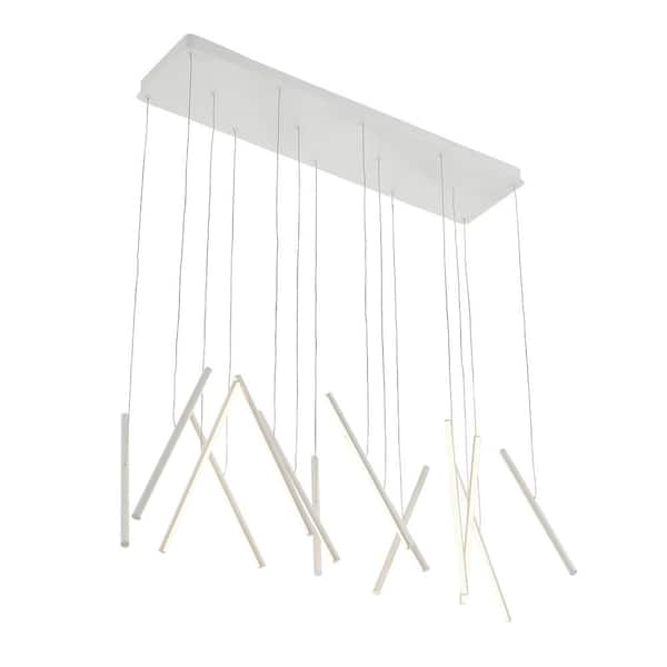 KUZCO Chute 40 in. 1 Light 96-Watt White Integrated LED Pendant Light