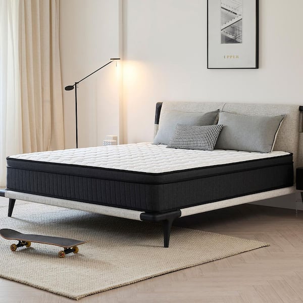 Queen Medium Hybrid 10 in. Bed-in-a-Box Mattress Set with Certipur-US Certified, Edge Support, Single Pocket Springs