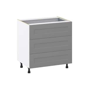 Bristol Painted Slate Gray Shaker Assembled Base Kitchen Cabinet with 4 Drawers (33 in. W X 34.5 in. H X 24 in. D)