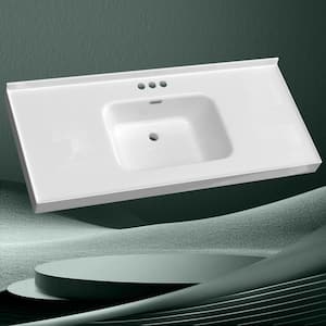 Zeafive 49 in. W x 22 in. D Solid Surface Rectangular White Single