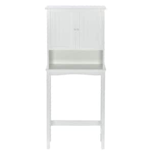 23.6 in. W x 8.8 in. D x 62.2 in. H White Bathroom Over-the-Toilet Storage Cabinet Linen Cabinet with Doors and Shelves