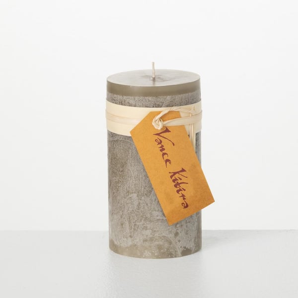 6 in. Desert Taupe Timber Pillar Candle