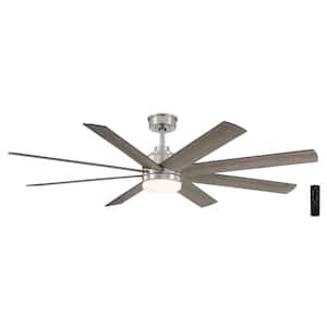 Celene 62 in. Indoor/Outdoor Brushed Nickel Ceiling DC Motor Ceiling Fan with Adjustable White LED with Remote Included
