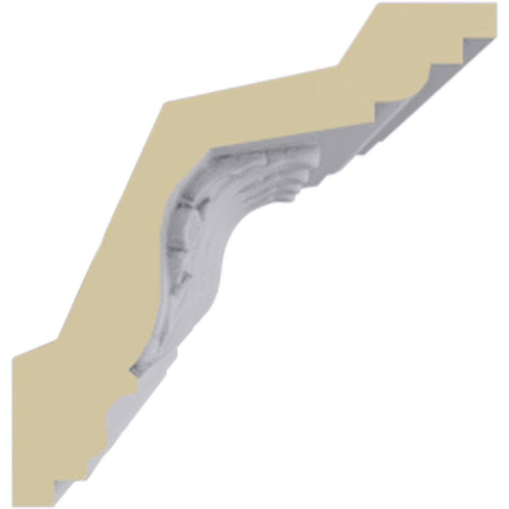 Ekena Millwork SAMPLE - Endurathane Colton Crown Moulding, 3 1/4"H x 3 1/8"P x 4 3/8"F x 12"L, (4 5/8" Repeat)