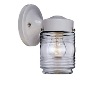Builder's Choice Collection 1-Light White Outdoor Wall Lantern Sconce