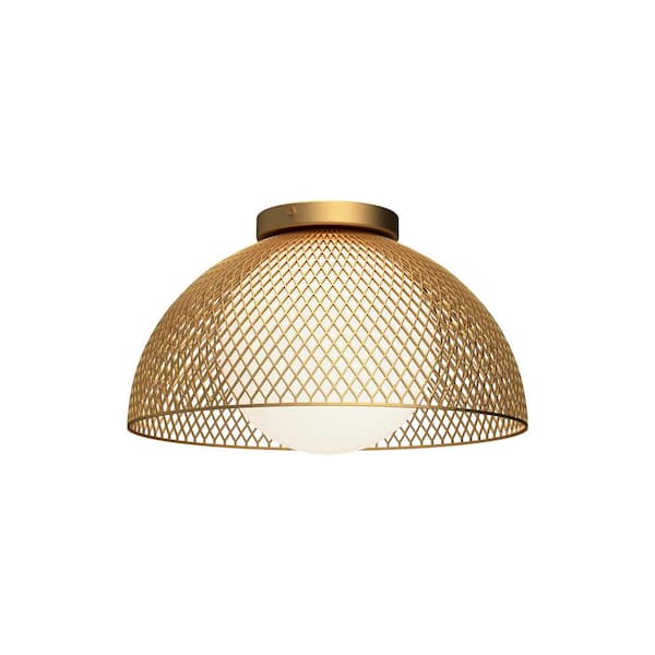 ALORA MOOD Haven 12 in. 1 Light 60-Watt Gold/Opal Matte Glass Flush Mount