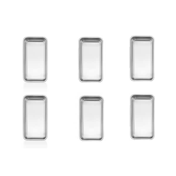 Small Loaf Pans Set for Homemade Bread, Bread Loaf Pan for Baking, 6.3 X 3.5 Inch Stainless Steel Baking Pans (6-Pack)