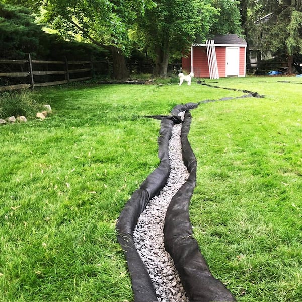 6 ft. x 100 ft. Geotextile Landscape Fabric 8 oz. Heavy-Duty Non-Woven Weed Block Gardening Mat for Underlayment, Black