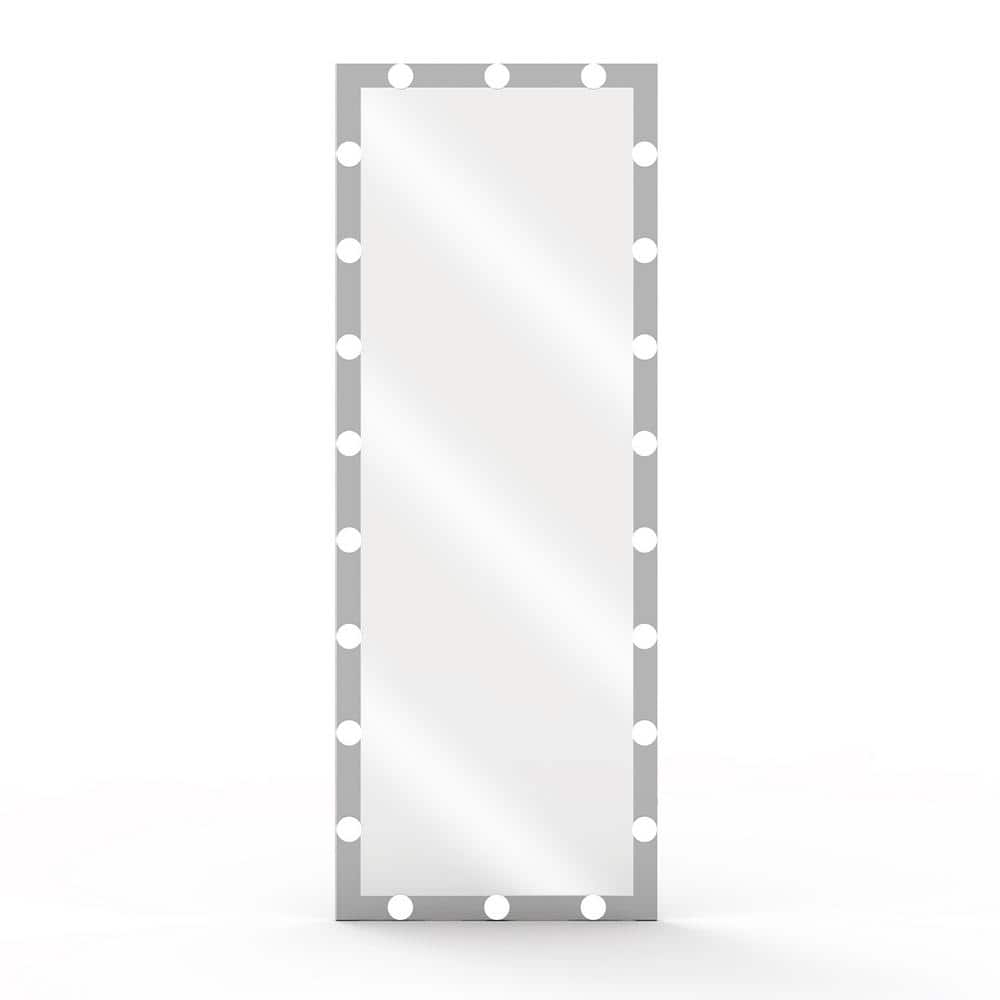 23.6 in. W x 63 in. H Rectangle Framed Wall Mounted Bathroom Vanity Mirror with 3 Color Modes in Silver price history on PriceWatchPro